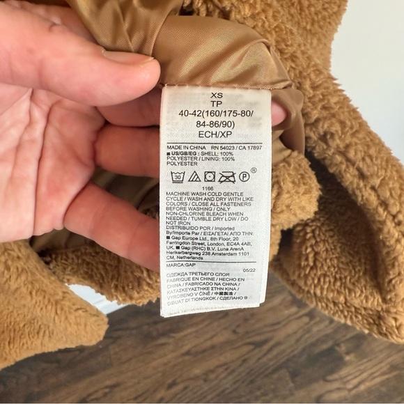 GAP Women’s Teddy Brown Winter Coat Size XS - Picture 4 of 4
